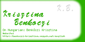 krisztina benkoczi business card