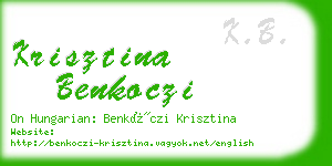 krisztina benkoczi business card